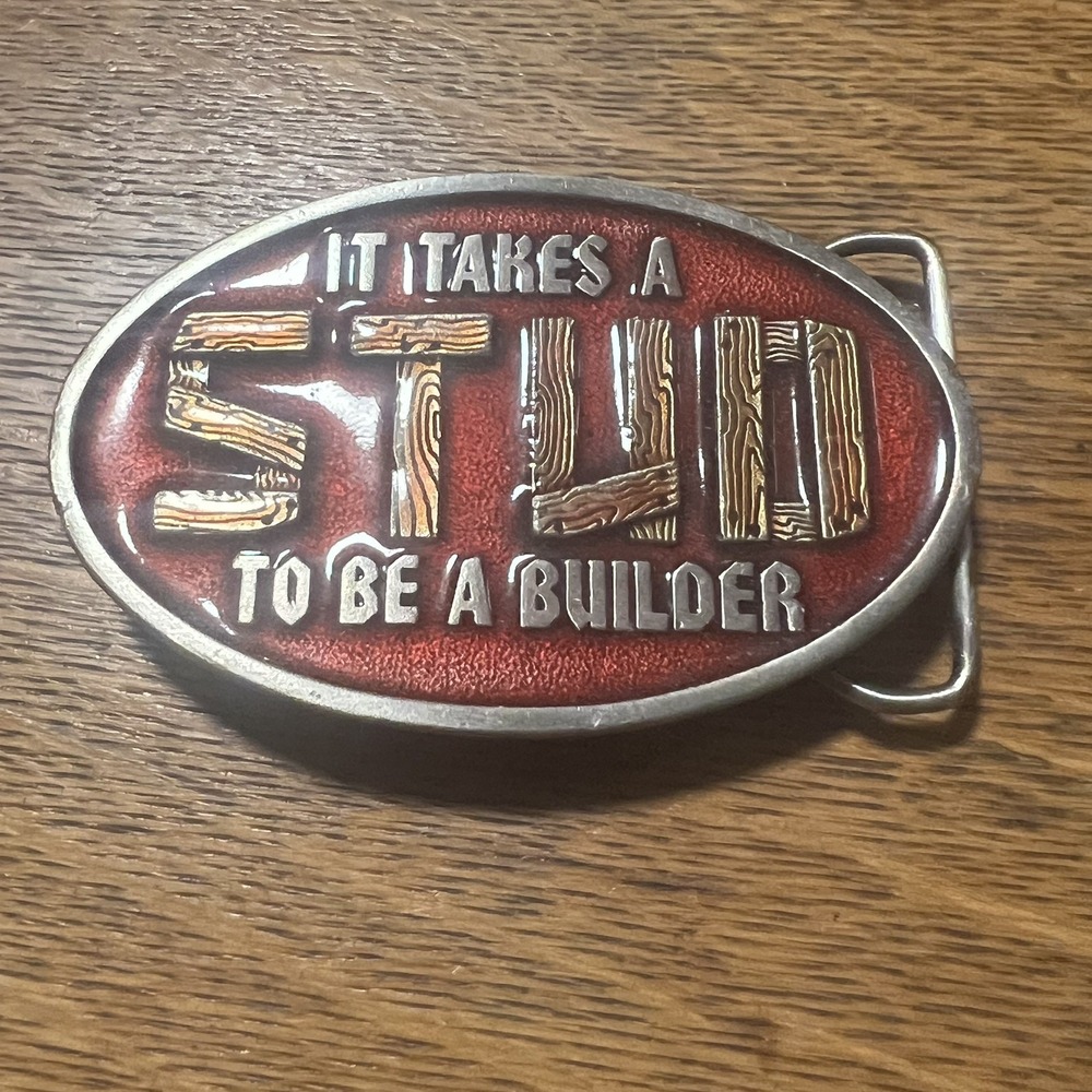 Vintage It Takes a Stud to be a Builder 1978 Capt. Hawks Sky Patrol Belt Buckle